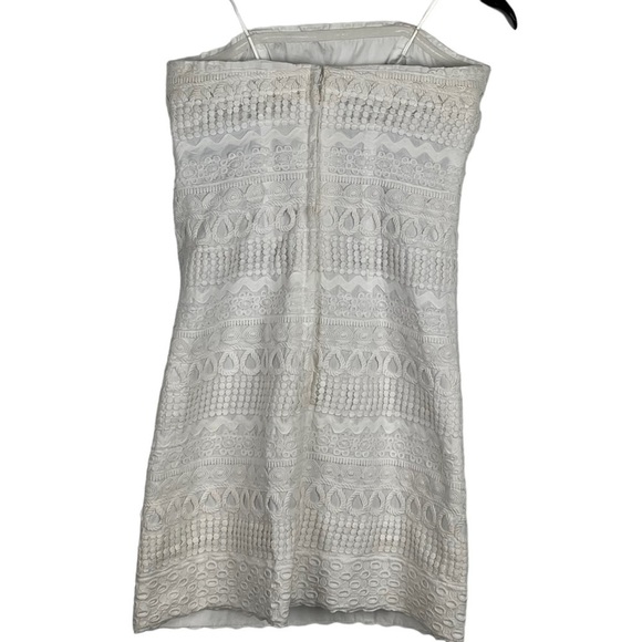 LILLY PULITZER WHITE LABEL RICK RACK RIBBON STRAPLESS WHITE MINI SHEATH DRESS - Picture 4 of 15